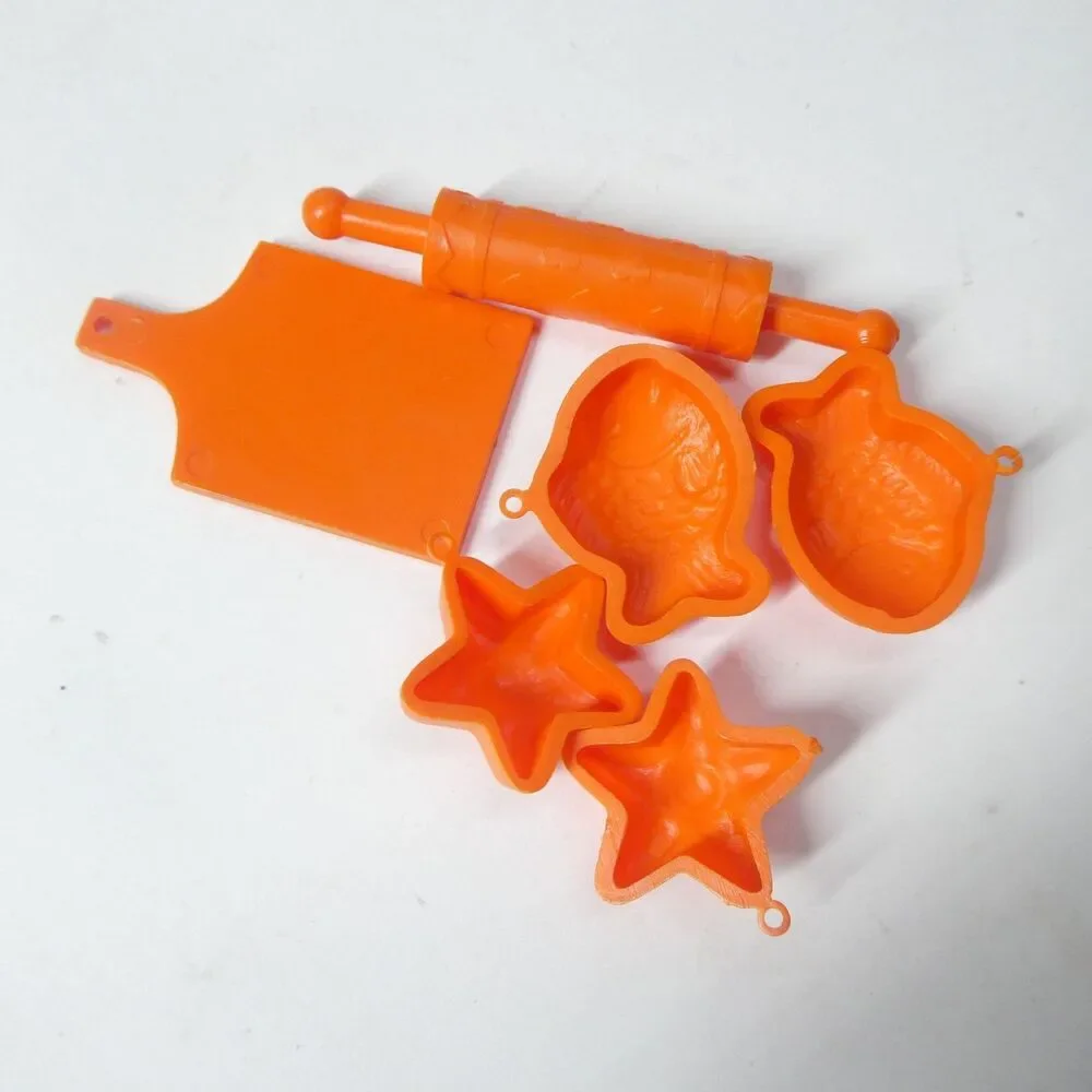 Jello Molds & Kitchen Accessories Vintage Barbie Dollhouse Orange Plastic Retro